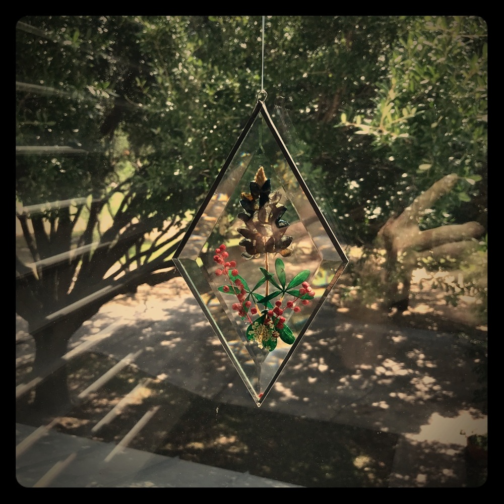 Handmade Bluebonnet Hanging Glass Sun Catcher